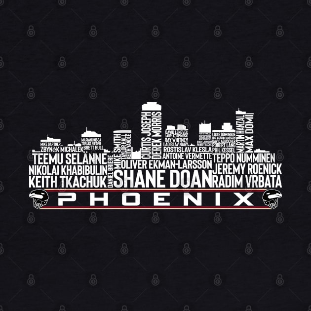 Arizona Hockey Team All Time Legends, Phoenix City Skyline by Legend Skyline